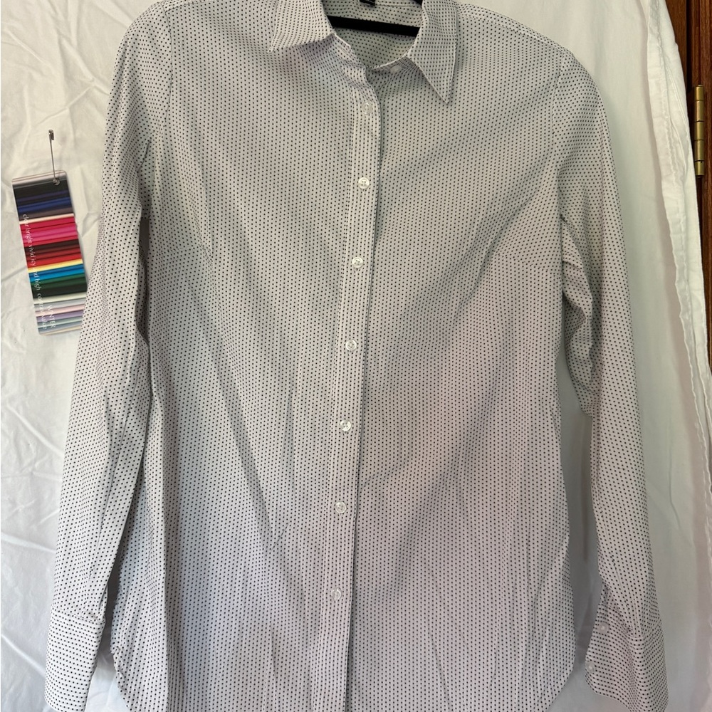 Ann Taylor White Button Down Shirt Professional Style